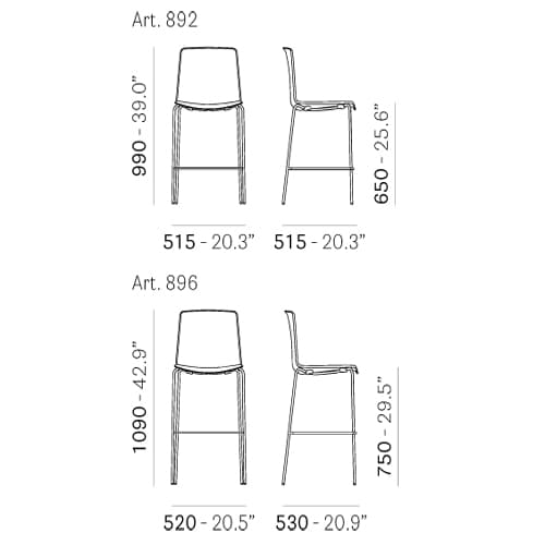 Tweet 896 Bar Stool by Pedrali