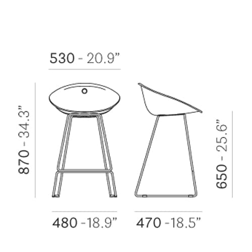 Gliss 902 Bar Stool by Pedrali