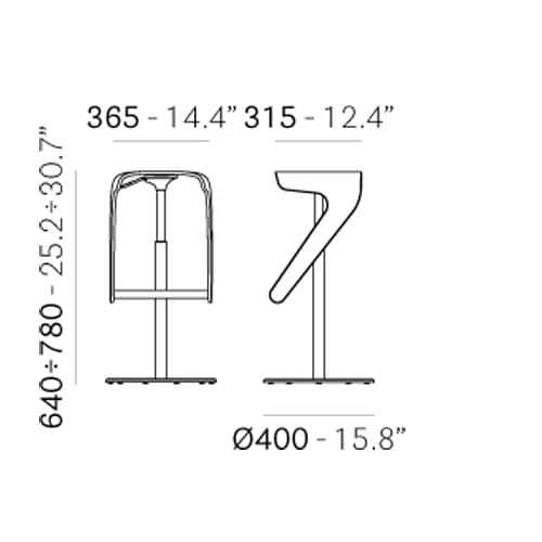 Woody 495 Bar Stool by Pedrali