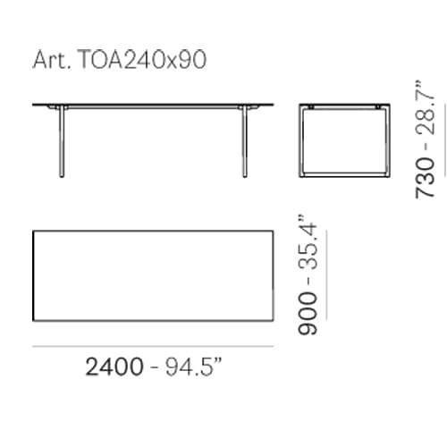 Toa 240X90 Office Desk by Pedrali