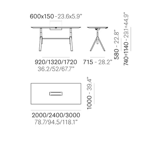 Arki Adjustable Bt Office Desk by Pedrali