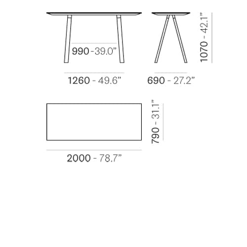 Arki Arkw107 Wood Office Desk by Pedrali