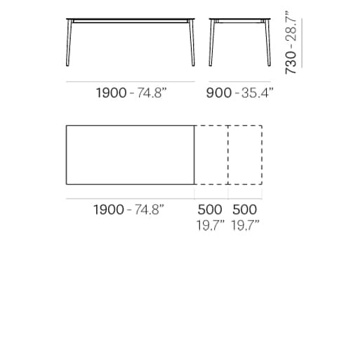 Malmo Tml Dining Table by Pedrali