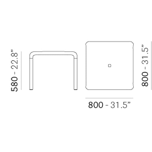 Snow 301Jr Coffee Table by Pedrali