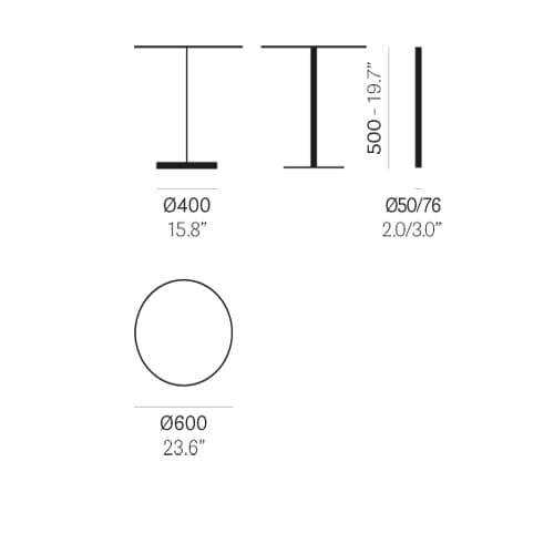 Inox Round H500 Side Table by Pedrali