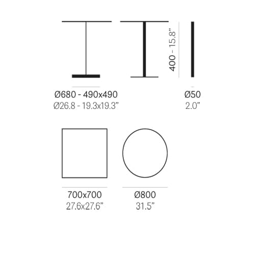 Laja 5420 H400 Coffee Table by Pedrali