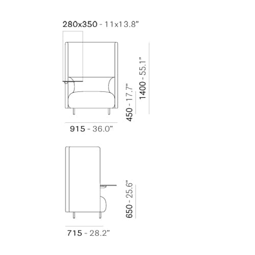 Buddyhub Bdh001T 140 Lounger by Pedrali