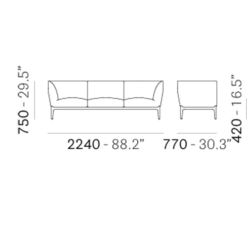 Social Plus Dso2 Sofa by Pedrali