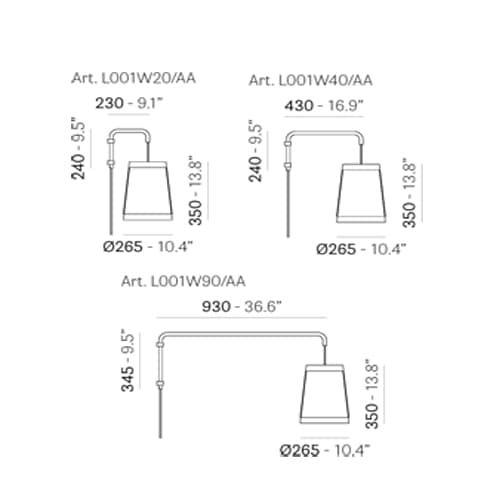 L001W20 Aa Wall Lamp by Pedrali