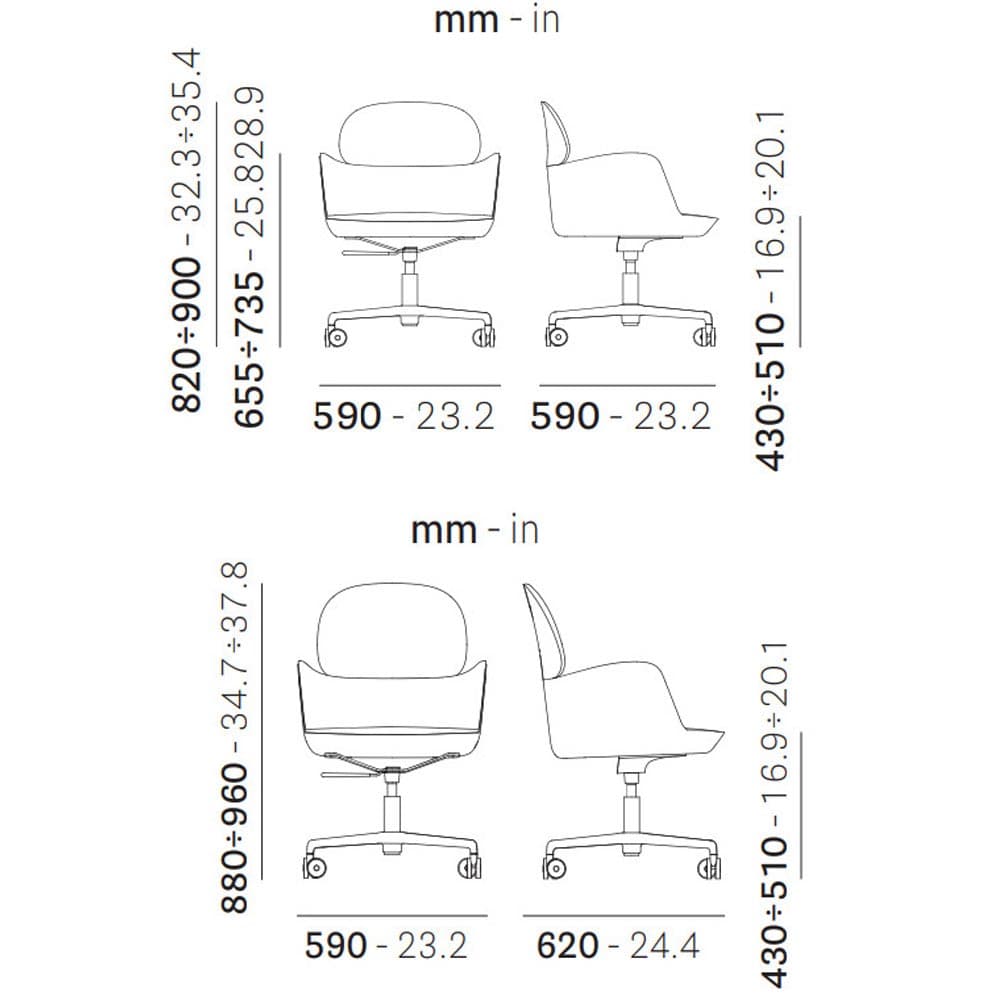 Ester 696 Swivel Chair by Pedrali