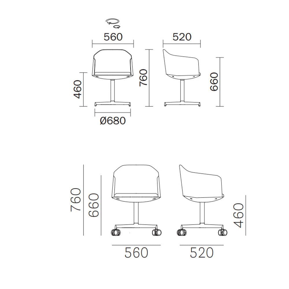 Laja 887 Swivel Chair by Pedrali