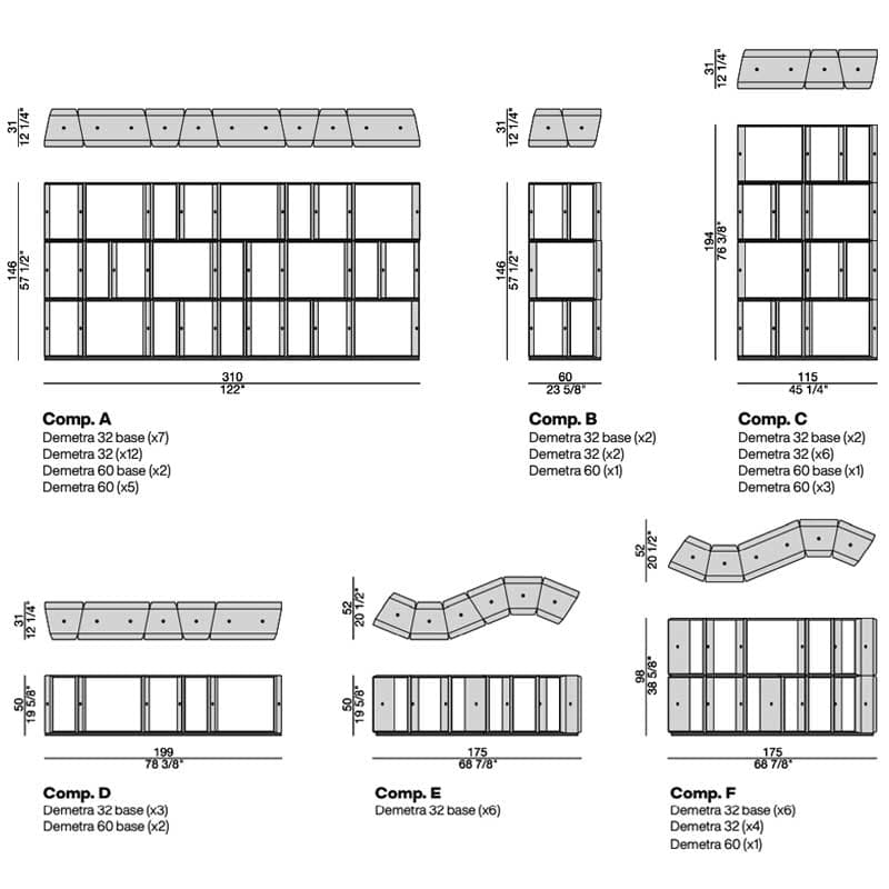 Demetra Bookcase by Porada