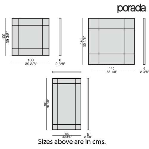 Four Seasons Square Mirror by Porada