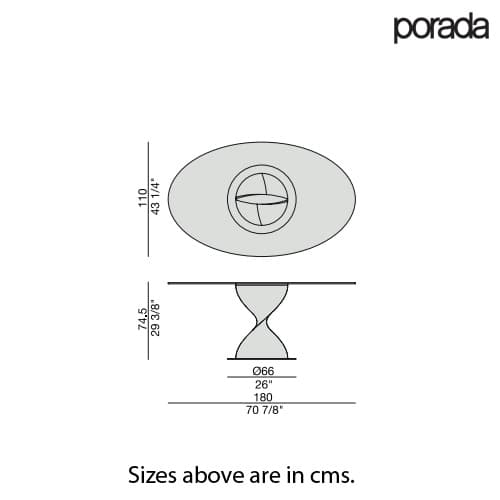 Elika 180 Dining Table by Porada