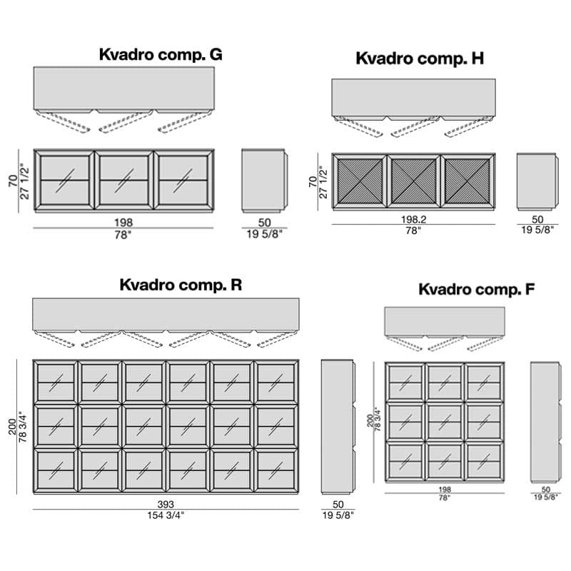 Kvadro Display Cabinet by Porada