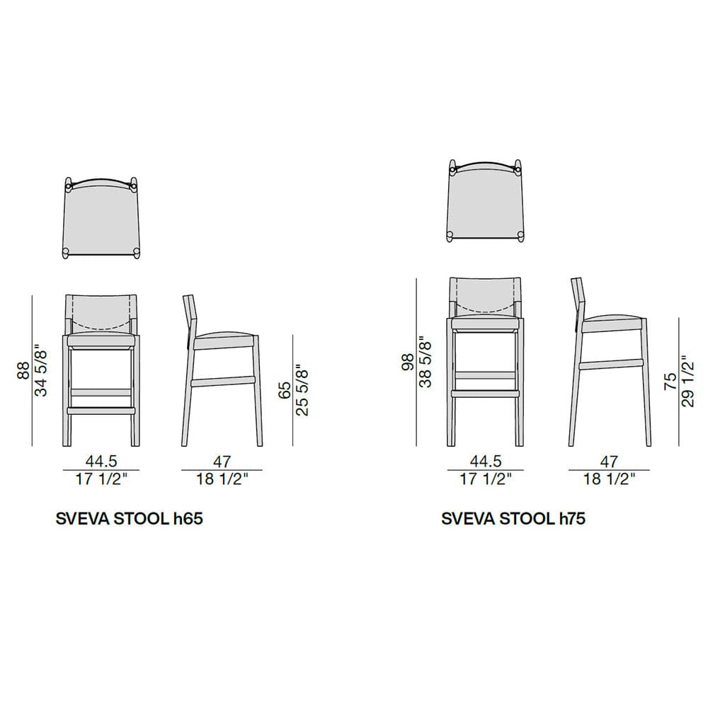 Sveva Bar Stool by Porada