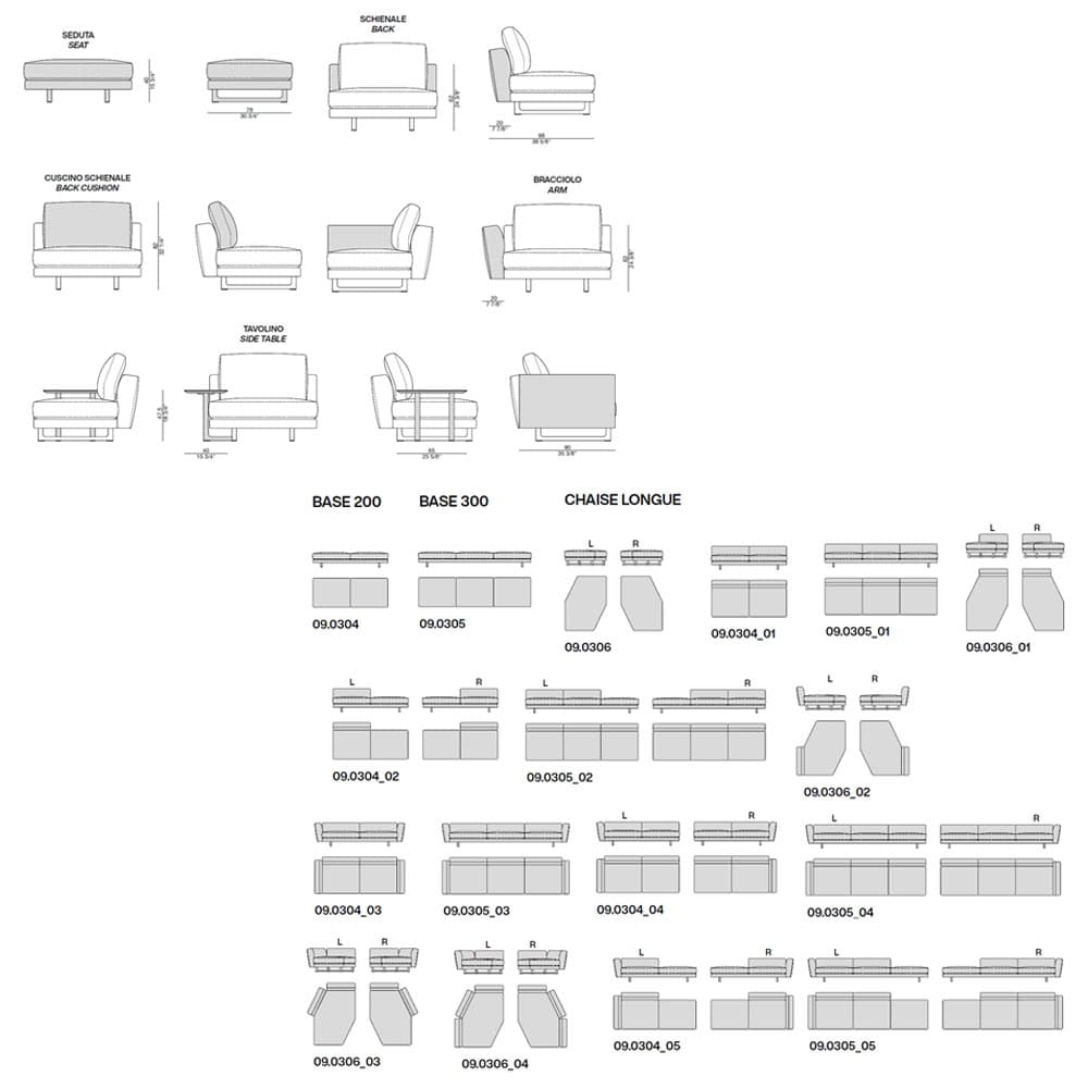 Abacus Sofa by Porada