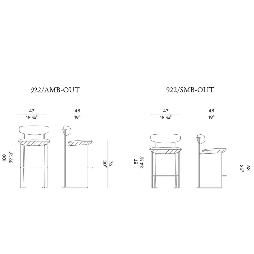 Keel Light Outdoor Barstool By FCI London