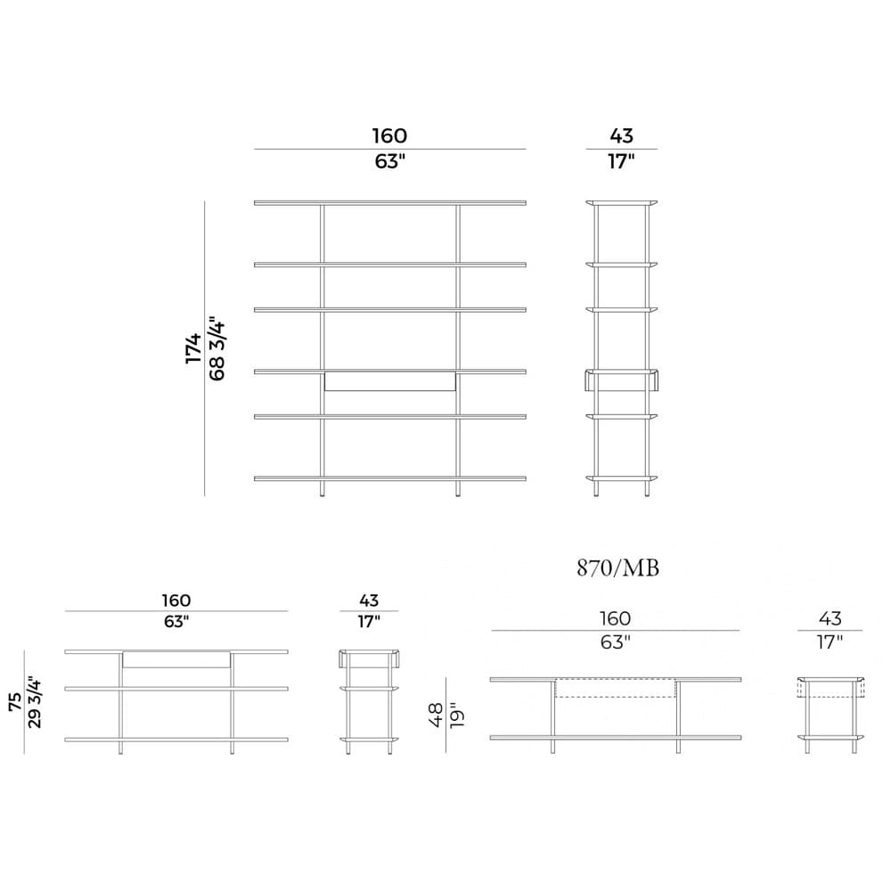 Arial Bookcase by Potocco