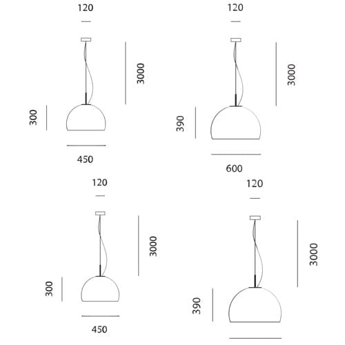 Biluna Suspension Lamp by Prandina