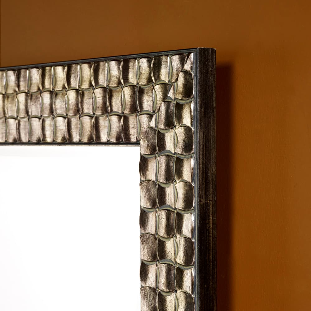 Almeria Silver Rect Mirror by Quick Ship