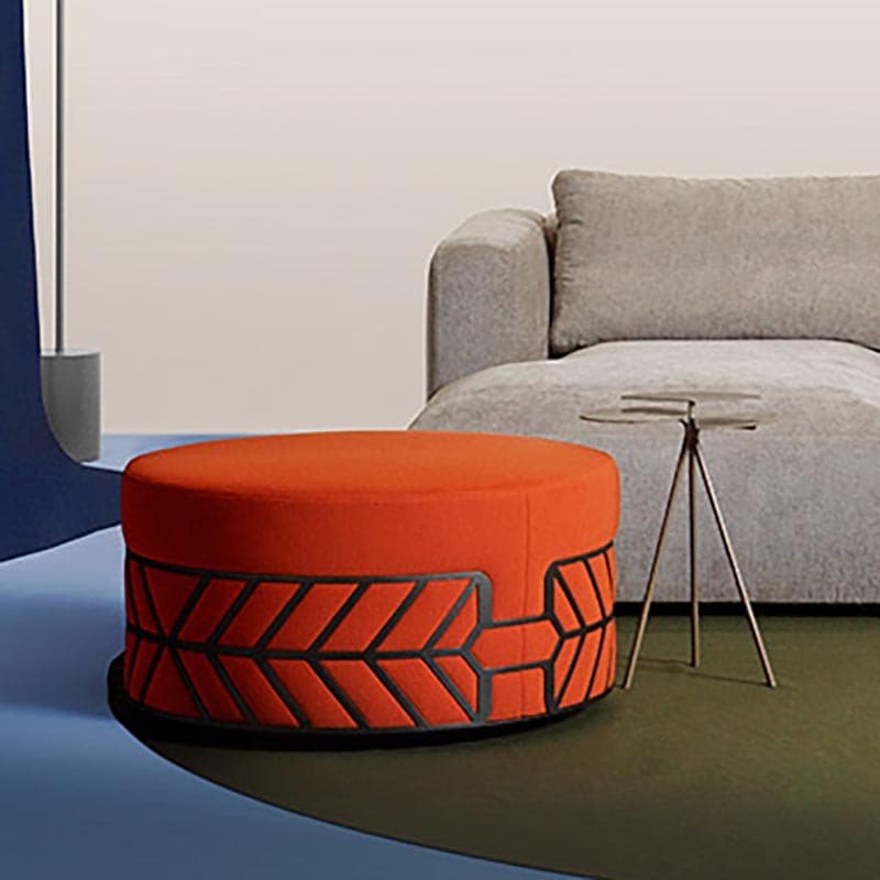 Belte Orange Footstool by Quick Ship