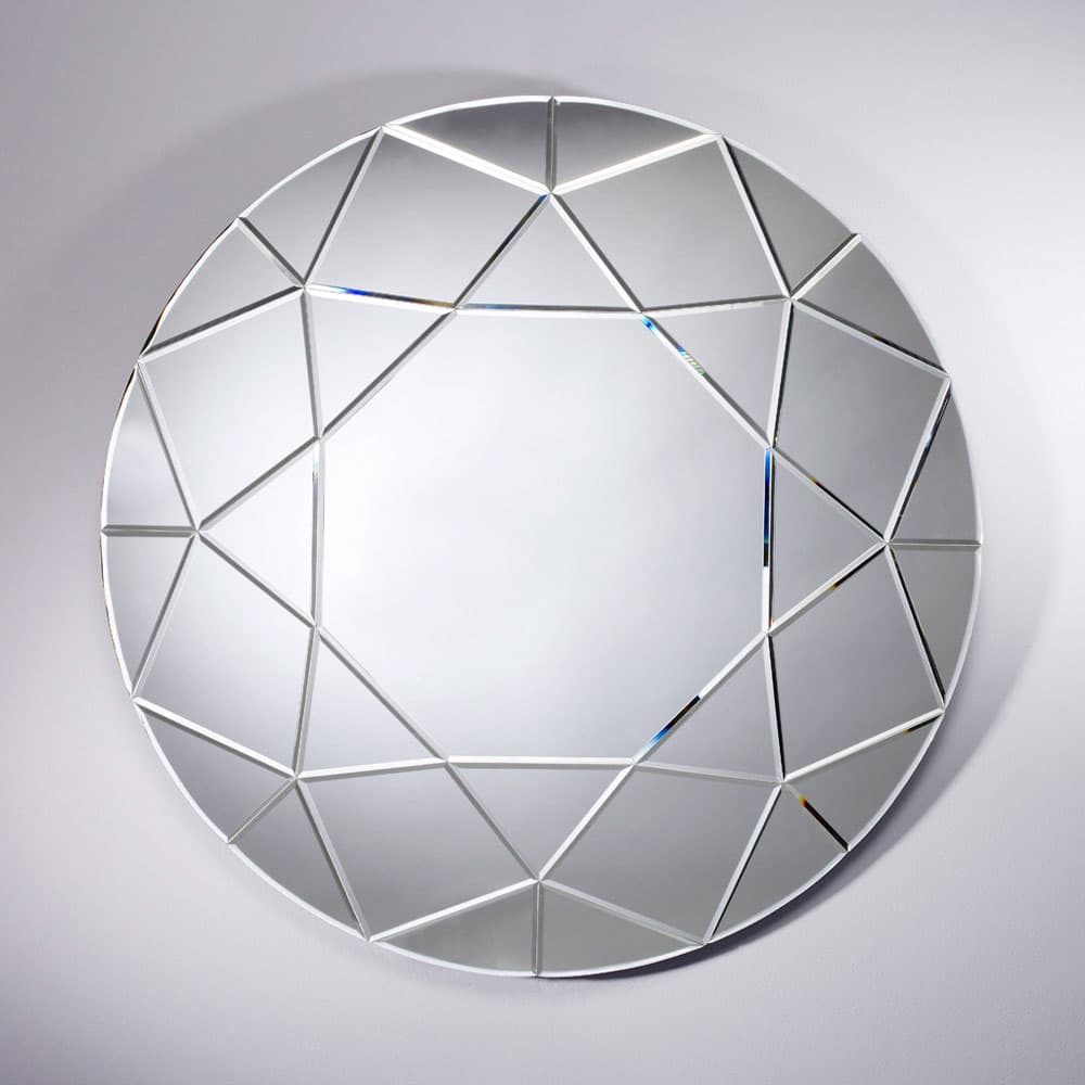 Diamond Round Mirror by Quick Ship