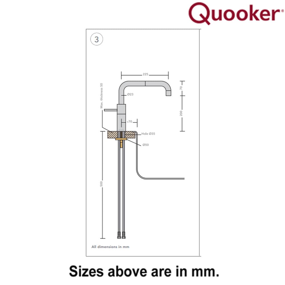 Nordic Square Single Tap by Quooker