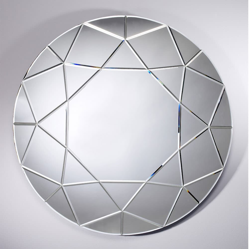 Diamond Round Wall Mirror by Reflections