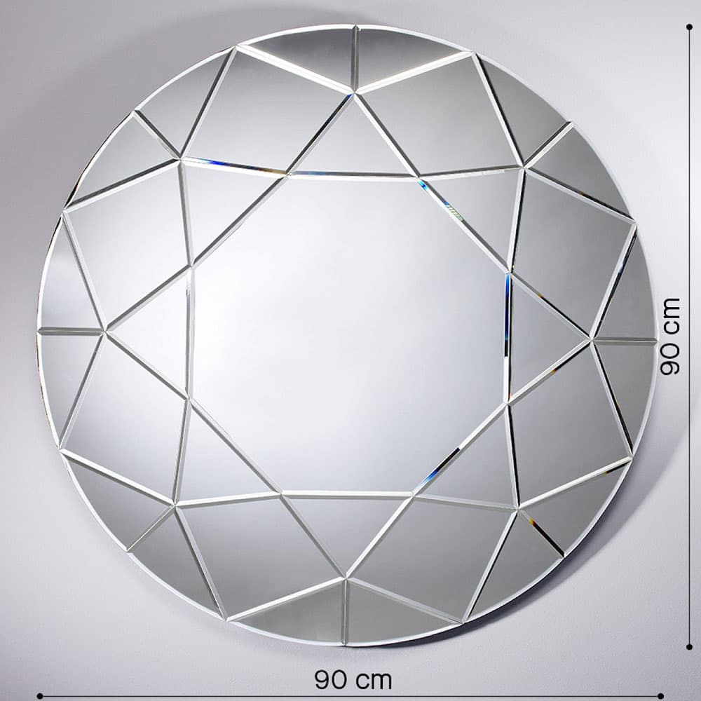 Diamond Round Wall Mirror by Reflections