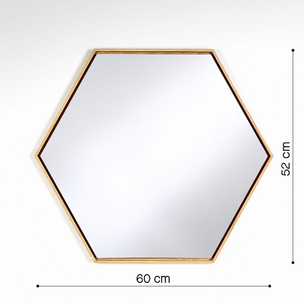 Lina Oak Hex Mirror By FCI London