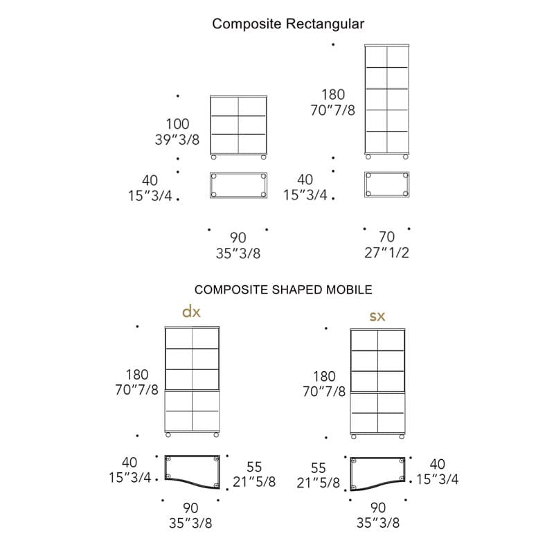 Rectangular Compound Display Cabinet by Reflex Angelo