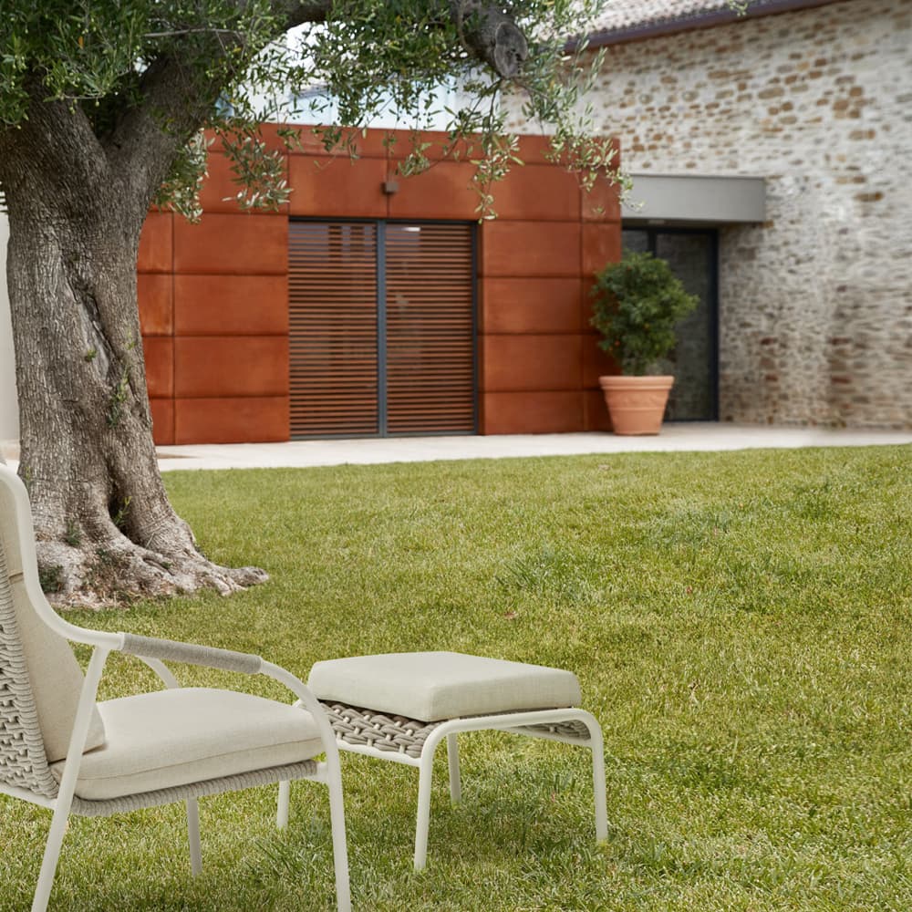 Capri Outdoor Footstool by Roberti Rattan