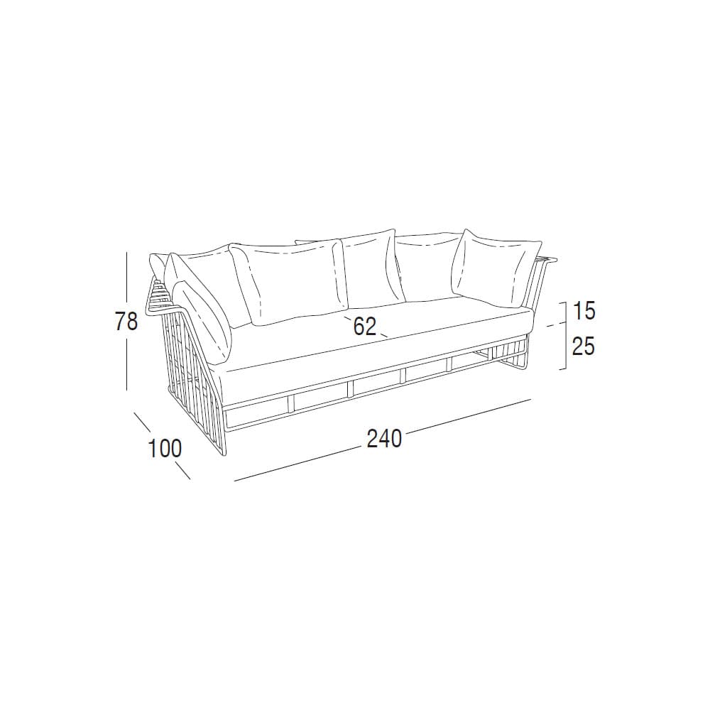 Hamptons Graphics 9732 Outdoor Sofa by Roberti Rattan