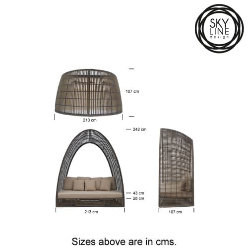 Surabaya Off White Mushroom Daybed by Skyline Design