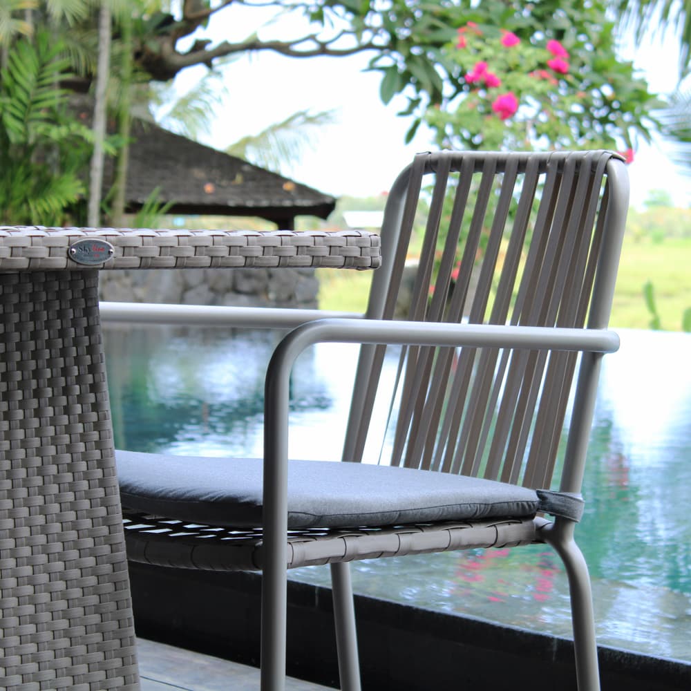 Trinity Silver Walnut Outdoor Armchair by Skyline Design