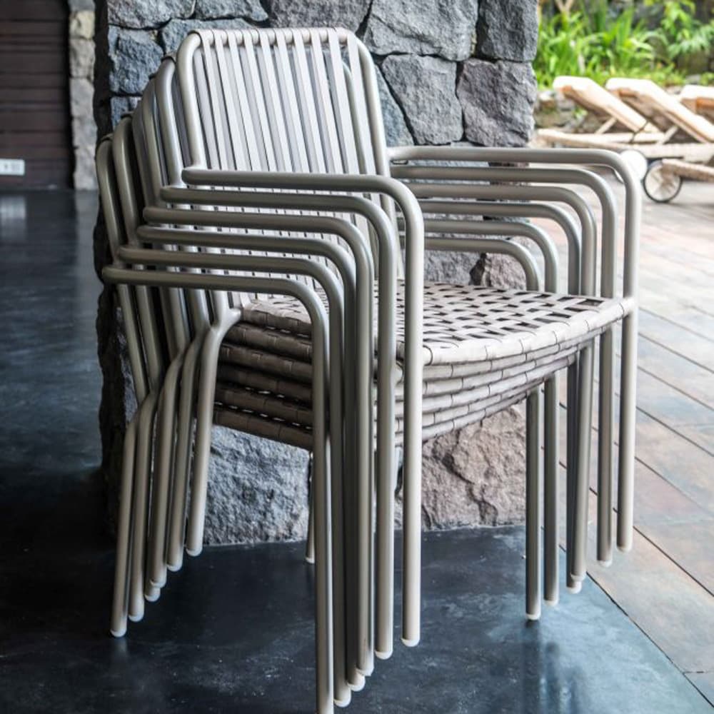 Trinity Silver Walnut Outdoor Armchair by Skyline Design