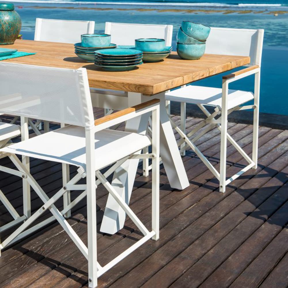 Venice White Outdoor Armchair by Skyline Design