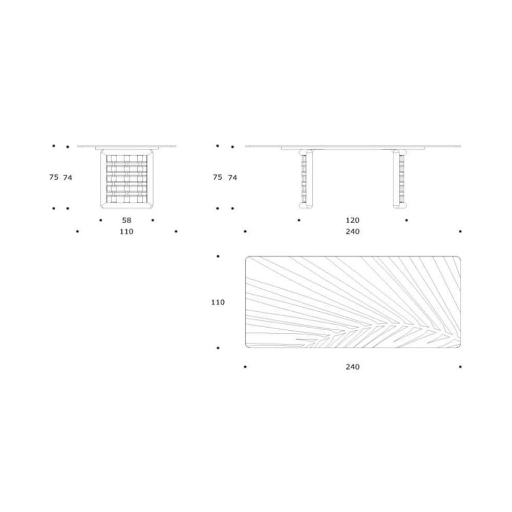 Flint 240 200 Dining Table by Smania