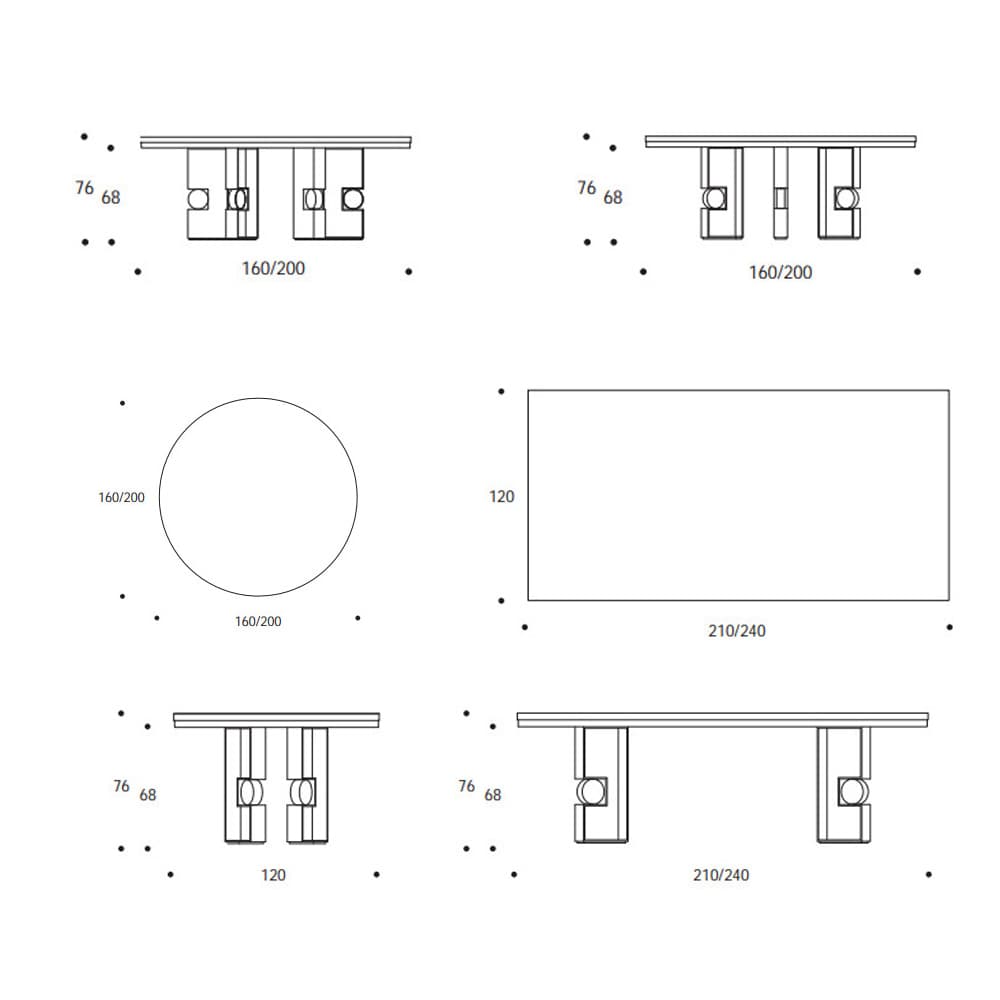 Rodrigo 160 200 Dining Table by Smania