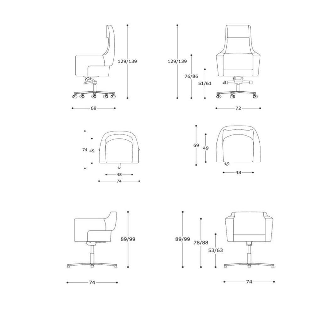 Carey Swivel Chair by Smania