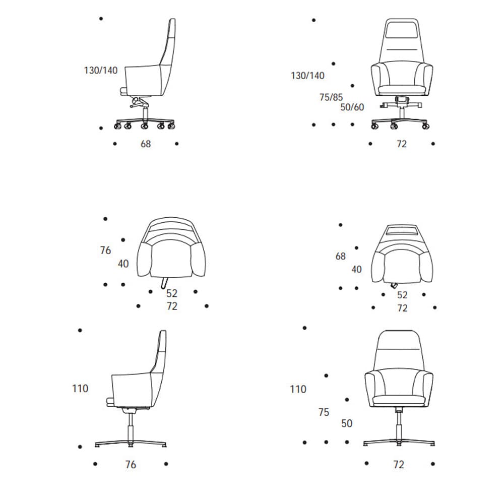 Panama Low Swivel Chair by Smania