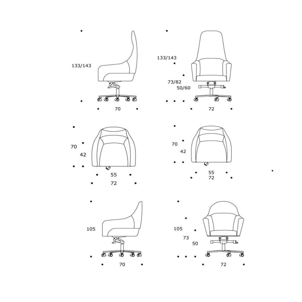 Magnum Low Swivel Chair by Smania