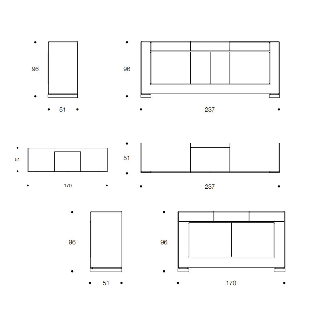 Prisca 3 Sideboard by Smania