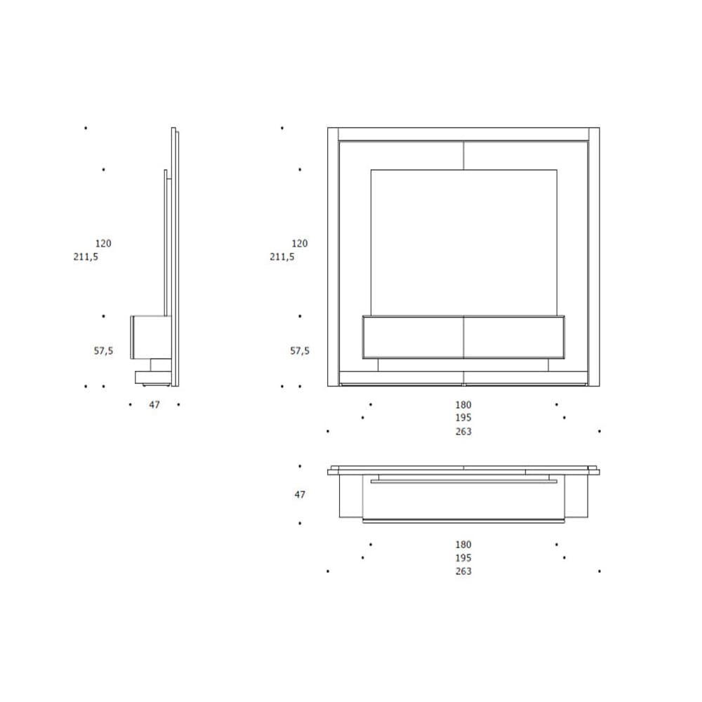 Lowell 265 TV Wall Unit by Smania