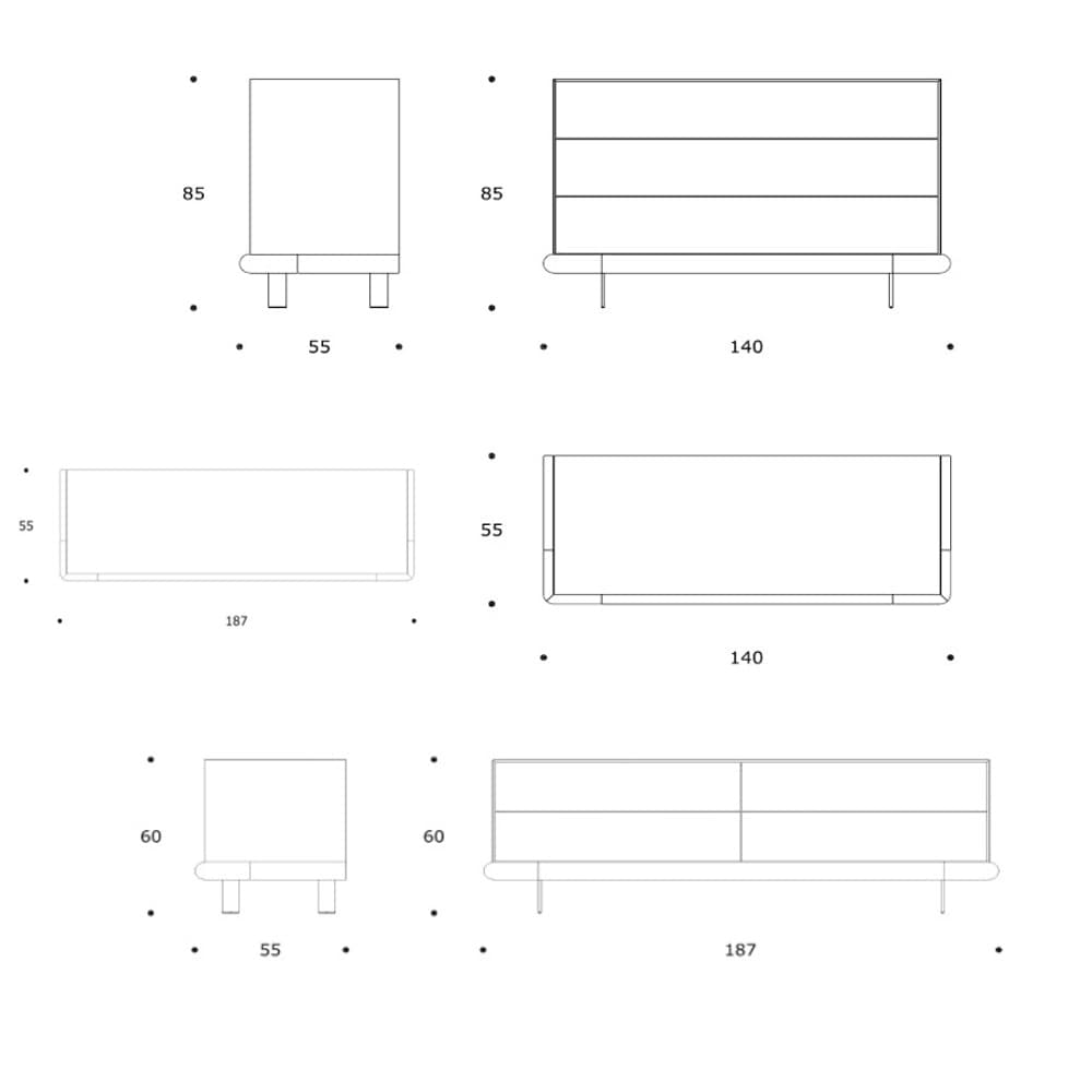 Kida 140 Chest of Drawer by Smania