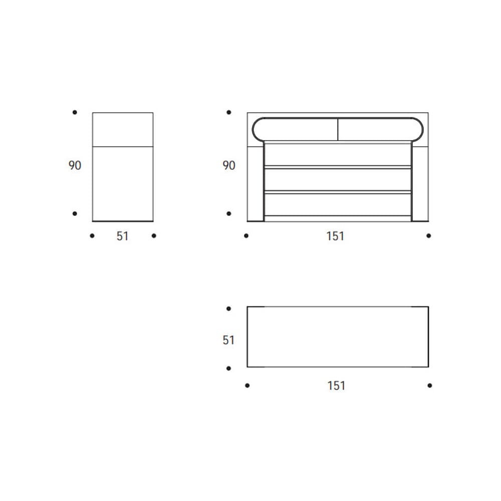 Lock Chest of Drawer by Smania