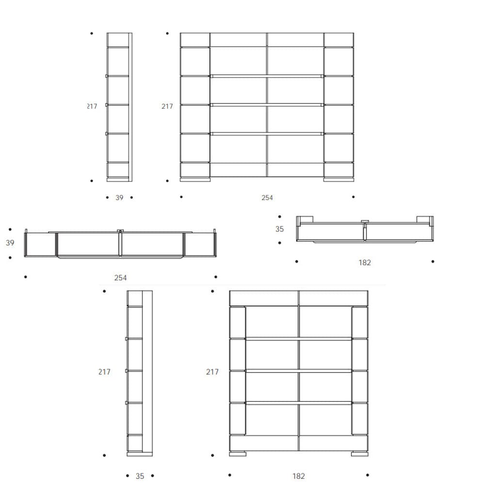 Biblo 09 Maxi Exhibitor 253 Bookcase by Smania