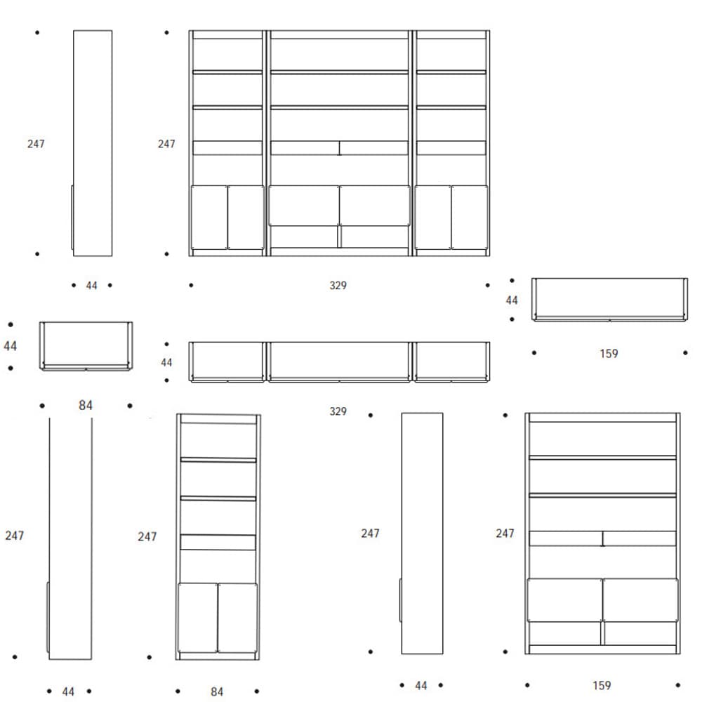 Gramercy 5 Bookcase by Smania