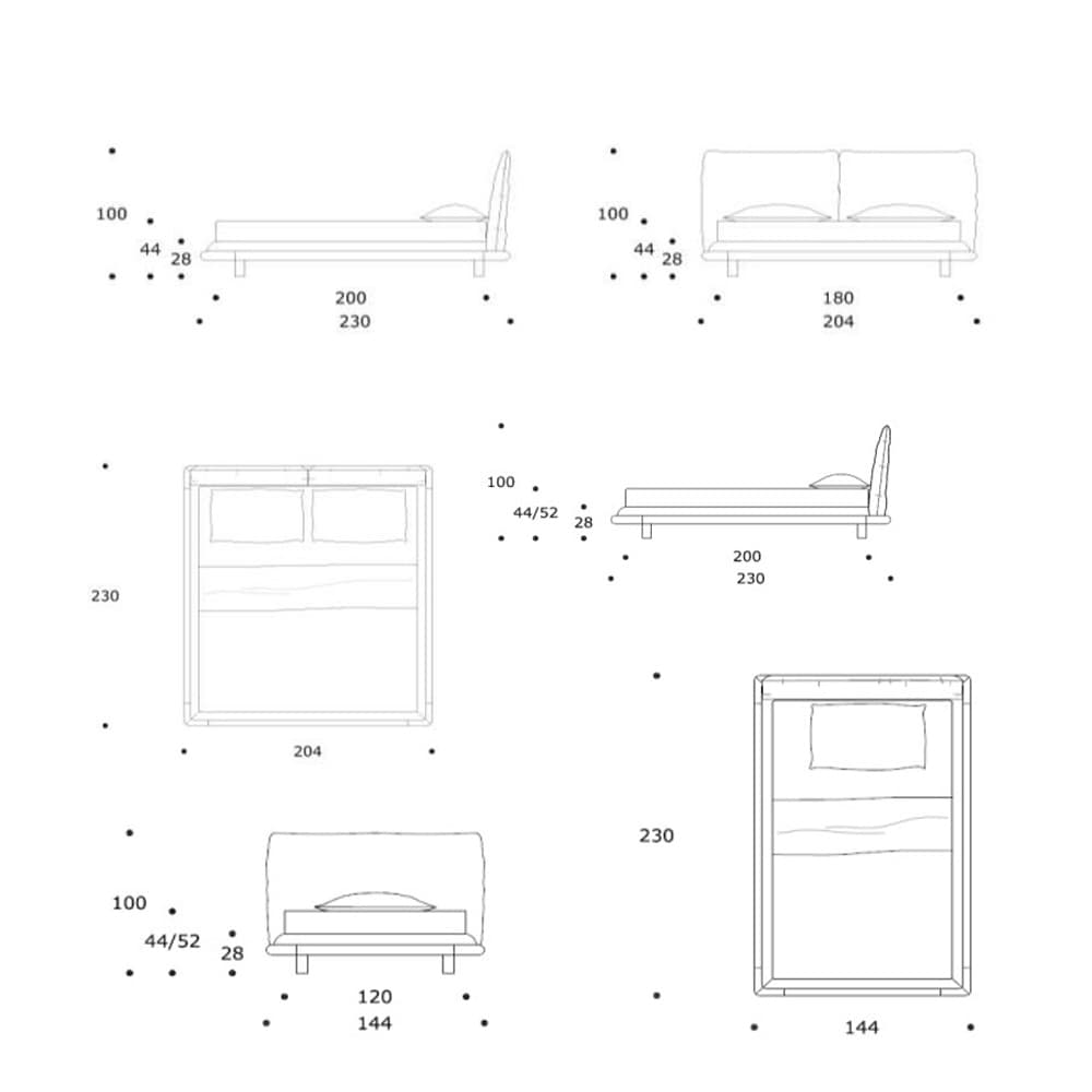 Atlantis Double Bed by Smania